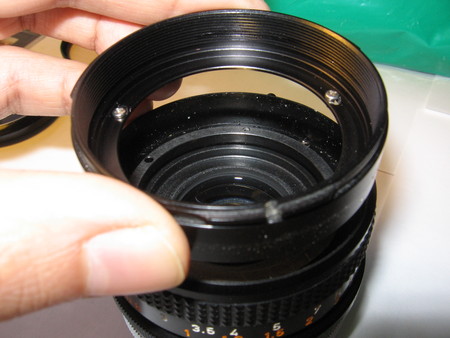 Canon fd 50mm f/1.8 S. C.: unscrewed second ring
