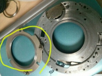 dial set compur, back plate opened