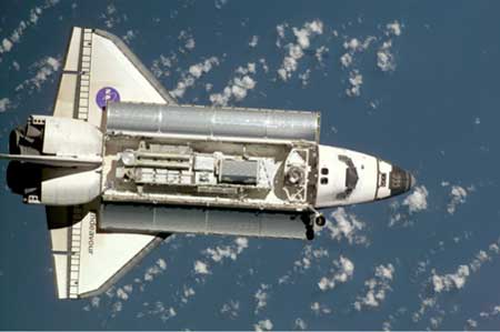 The shuttle Endeavour, as seen from the International Space Station